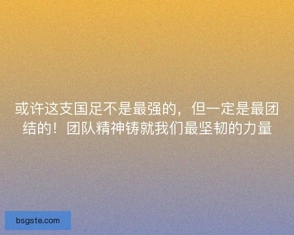 或许这支国足不是最强的，但一定是最团结的！团队精神铸就我们最坚韧的力量